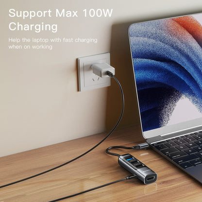 Hub USB-C Yesido HB22, 5v1, Sivý