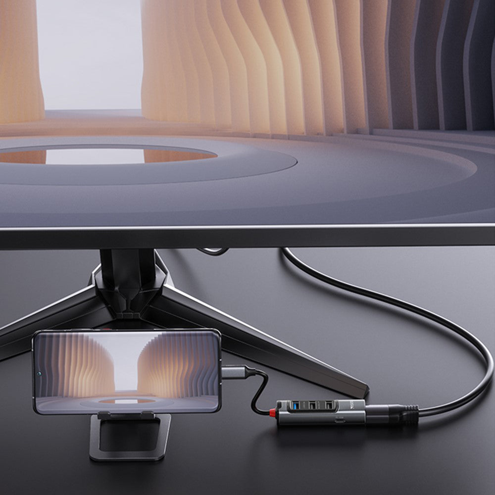 Hub USB-C Yesido HB23, 5v1, Sivý