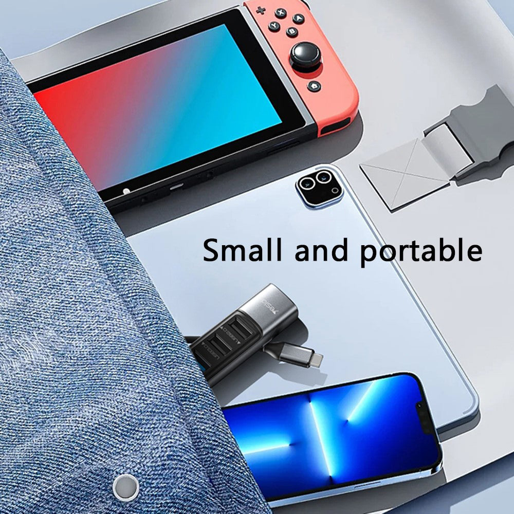 Hub USB-C Yesido HB24, 5v1, Sivý