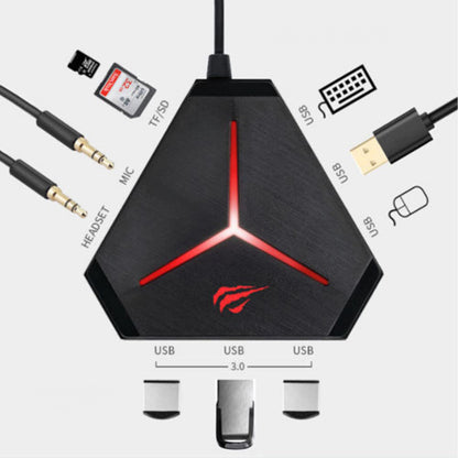 Hub USB HAVIT H95, 10v1, Čierny