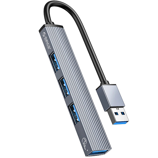 USB Hub Orico AH-A13, 1 x USB-A 3.0 - 3 x USB-A, Sivý