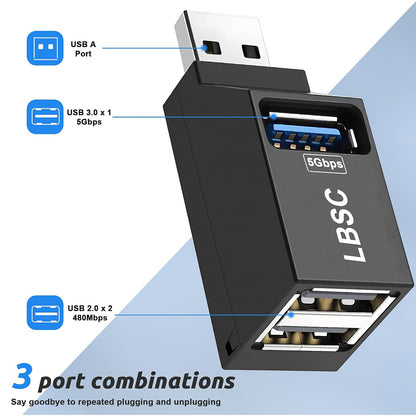 Hub USB Techsuit H11 EchoLink, 3v1, Čierna