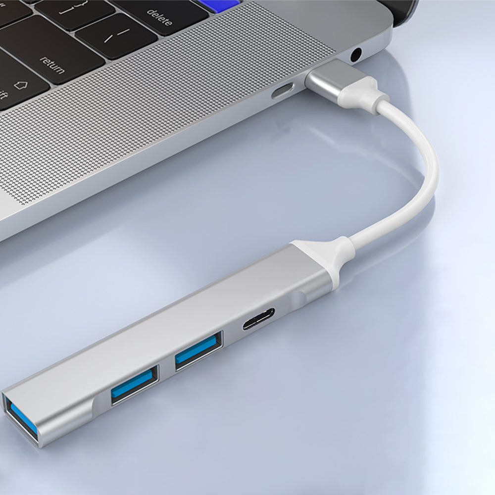 USB Hub Techsuit H19 PolarisBridge, 4v1, Sivá Biela