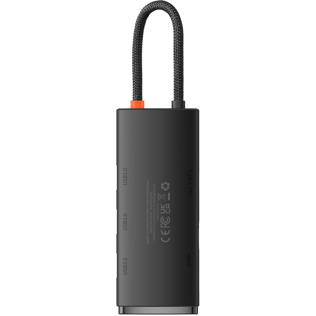USB-C Hub Baseus Lite, 3 x USB-A 3.0 - USB-C - HDMI, Čierny WKQX040001