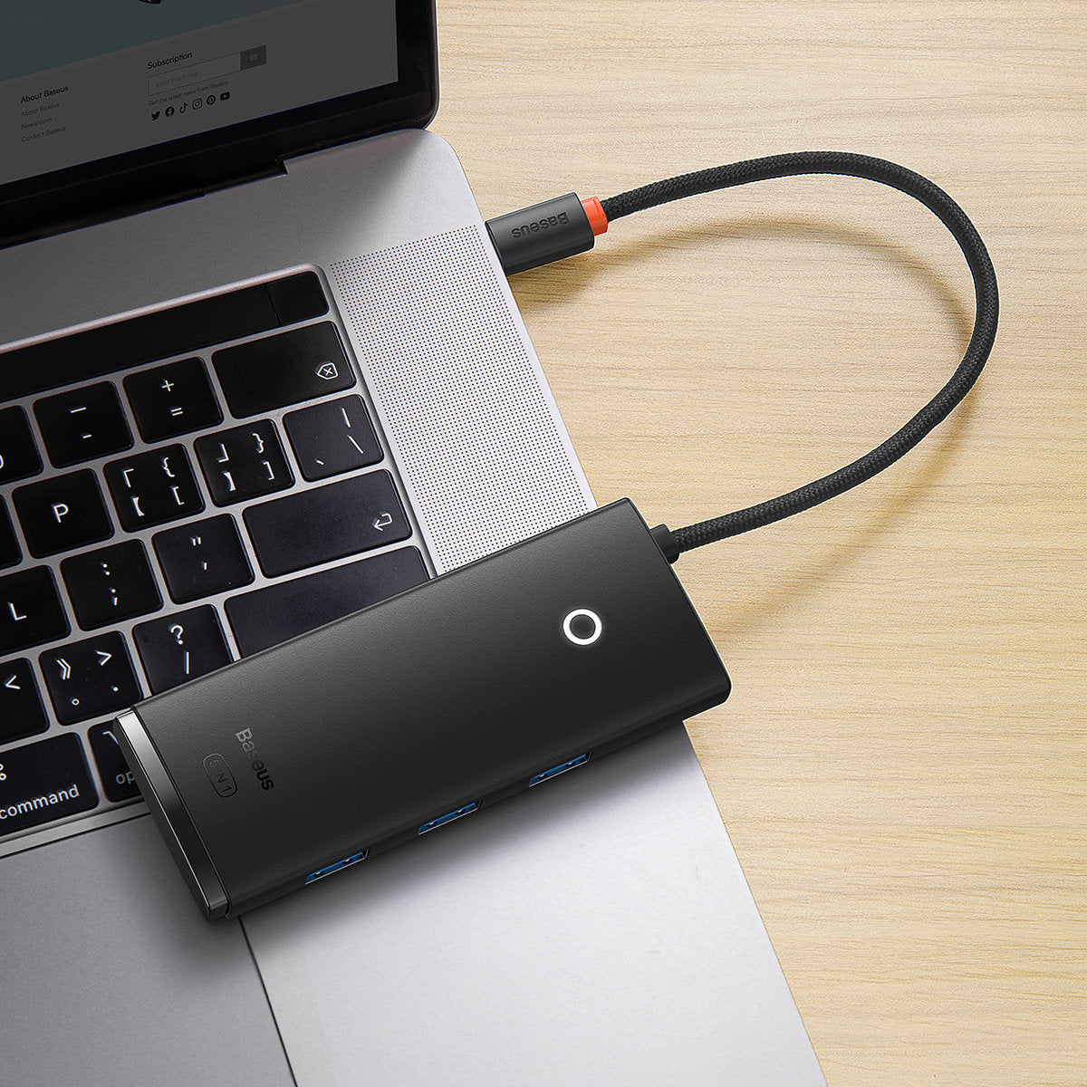 USB-C Hub Baseus Lite, 3 x USB-A 3.0 - USB-C - HDMI, Čierny WKQX040001
