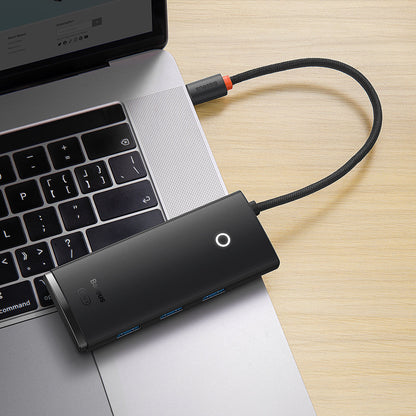 USB-C Hub Baseus Lite, 3 x USB-A 3.0 - USB-C - HDMI, Čierny WKQX040001