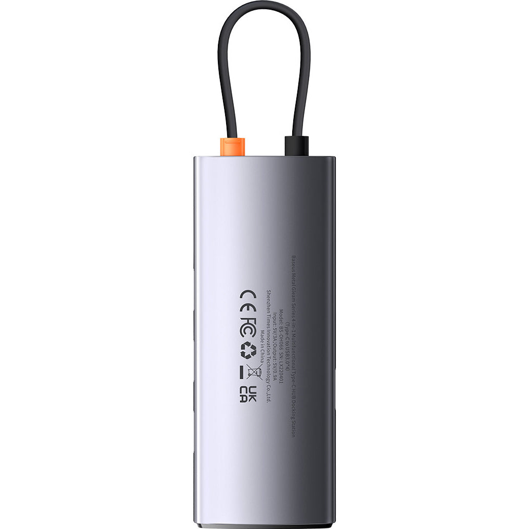Hub USB-C Baseus Metal Gleam, 4 x USB-A 3.0, Sivý WKWG070013