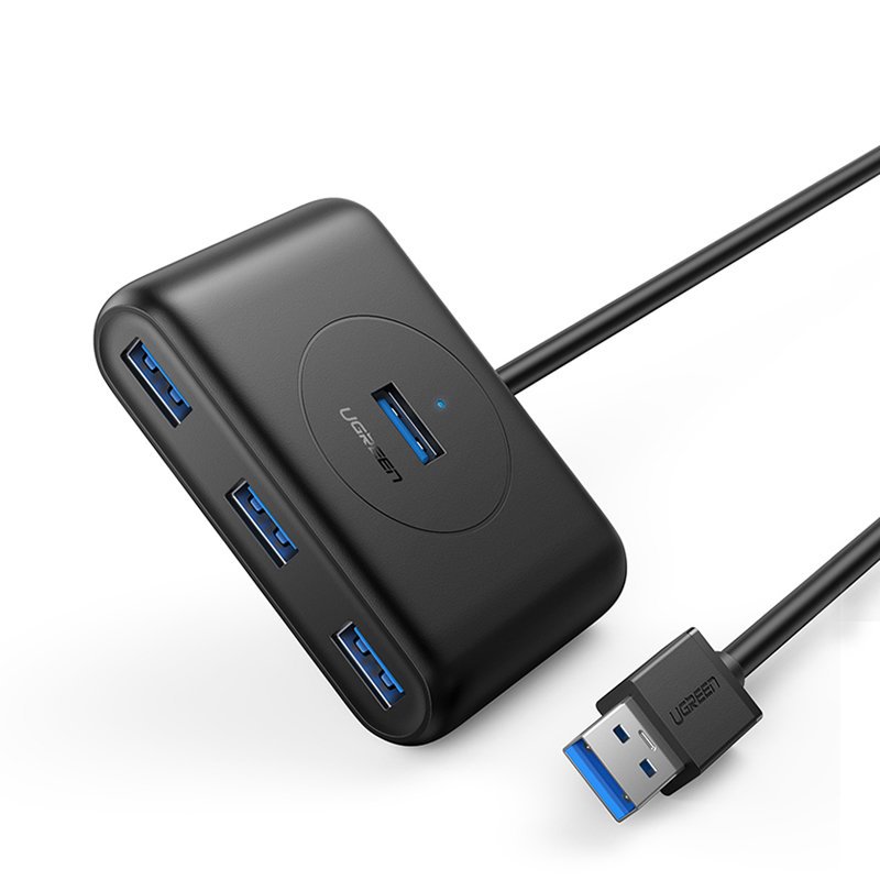 Hub USB UGREEN CR113, 4 x USB-A 3.0, 1m, čierna
