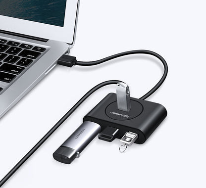 Hub USB UGREEN CR113, 4 x USB-A 3.0, 1m, čierna