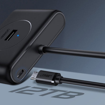 Hub USB UGREEN CR113, 4 x USB-A 3.0, 1m, čierna