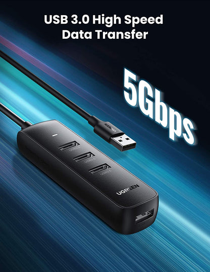 USB hub UGREEN CM416, 4 x USB-A 3.0, 1m, čierny