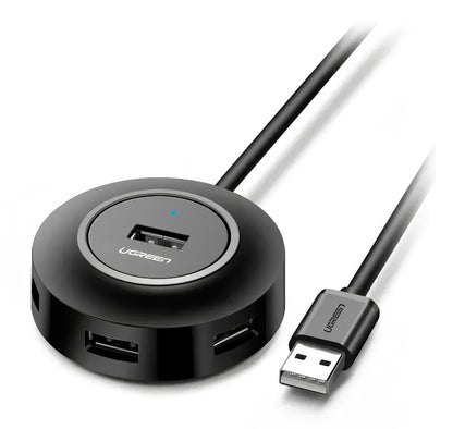 Rozbočovač USB UGREEN CR106, 4 x USB-A, 1 m, čierny
