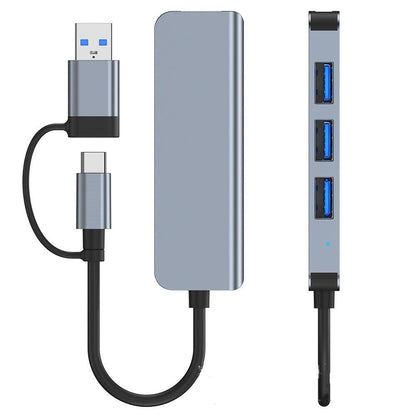 USB / USB-C Techsuit H8 DataBridge Hub, 4in1, Gray