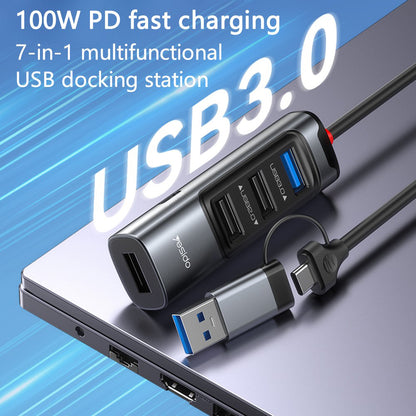 USB / USB-C hub Yesido HB20, 5v1, Sivý