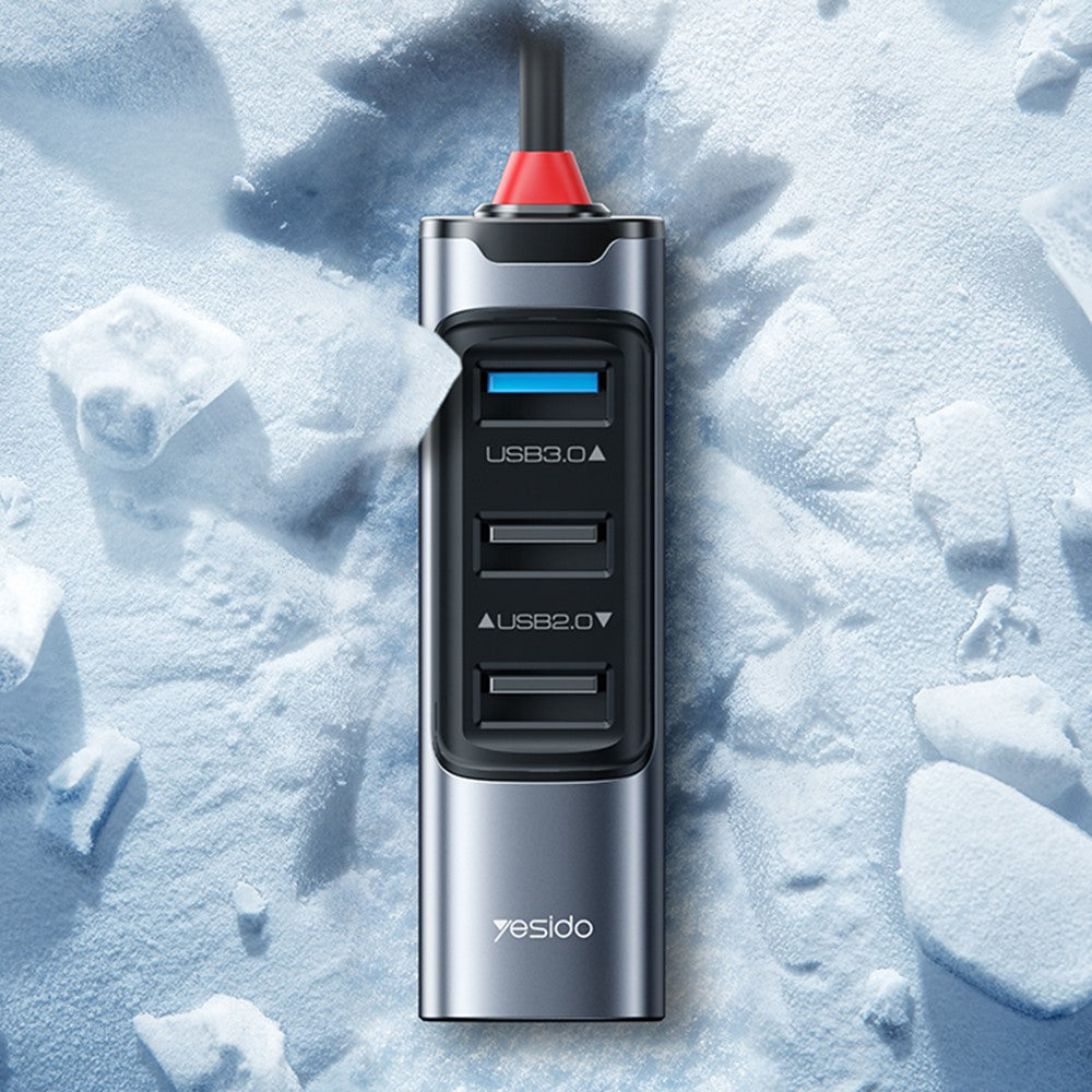 USB / USB-C hub Yesido HB20, 5v1, Sivý