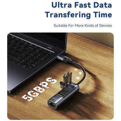 USB / USB-C hub Yesido HB21, 5v1, Sivý