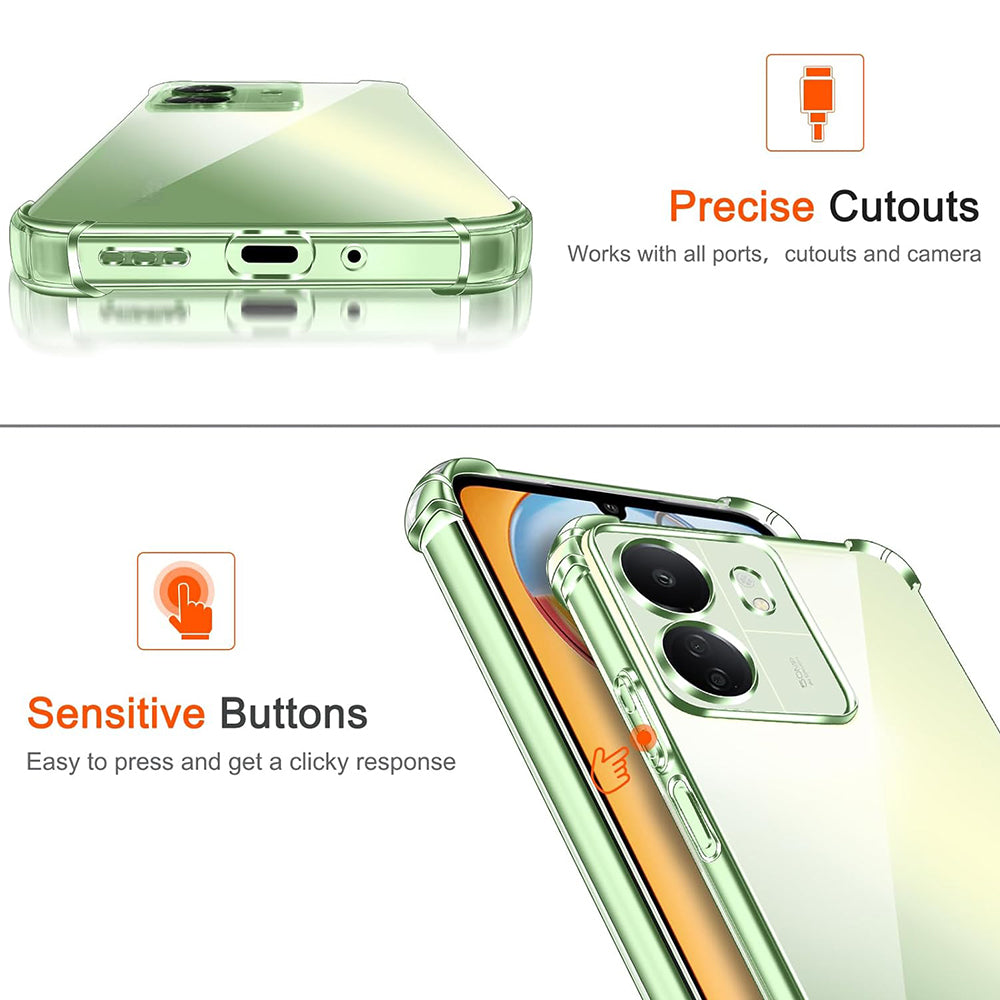 Ochranný kryt na kameru pre Xiaomi Poco C65 / Redmi 13C, Techsuit, nárazuvzdorný priehľadný, transparentný