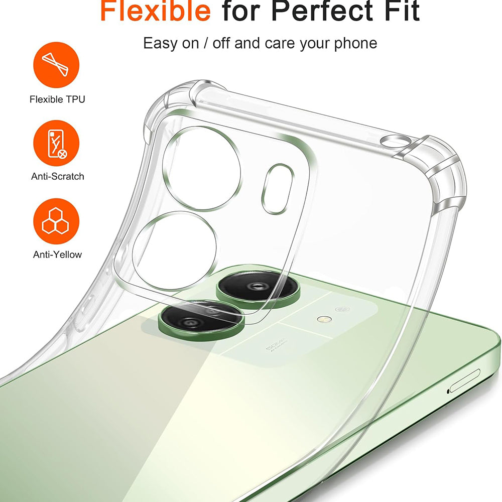 Ochranný kryt na kameru pre Xiaomi Poco C65 / Redmi 13C, Techsuit, nárazuvzdorný priehľadný, transparentný