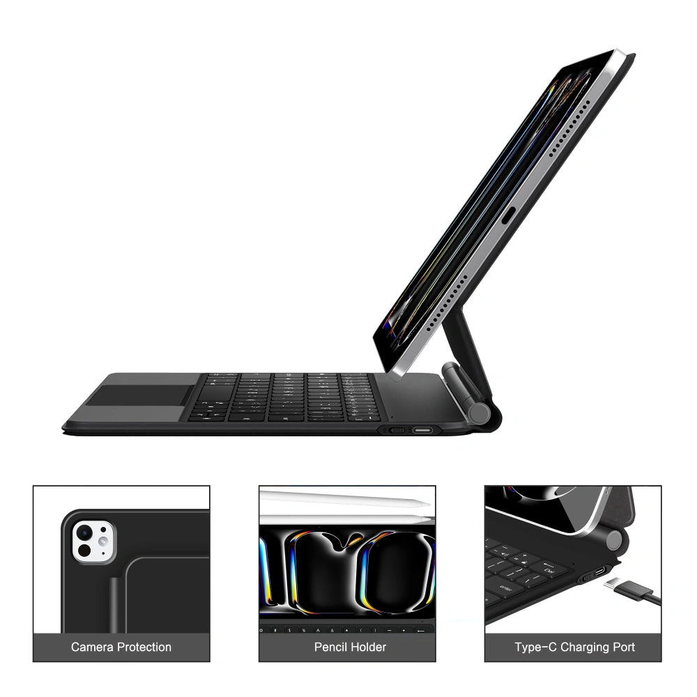 Puzdro s klávesnicou pre Apple iPad Pro 13 (2025) / (2024), Tech-Protect, SmartCase Magnetic, Čierne