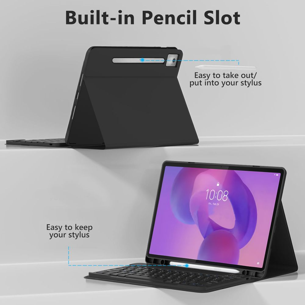 Puzdro s klávesnicou pre Lenovo Idea Tab Pro, Tech-Protect, SC PEN, čierne