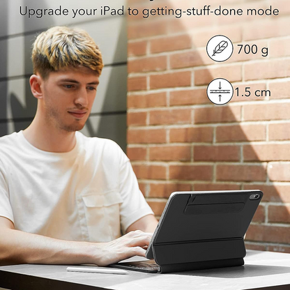 Kryt s klávesnicou pre Apple iPad (2025) / (2022), ESR, Rebound, čierny, znovu zabalený