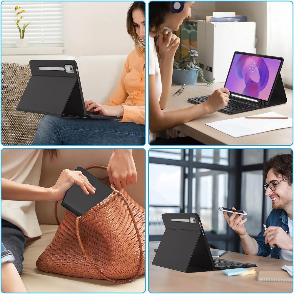 Puzdro s klávesnicou pre Lenovo Idea Tab Pro, Tech-Protect, SC PEN, čierne