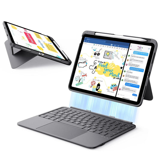 Puzdro s klávesnicou pre Apple iPad (2025) / (2022), ESR, Flex, Sivé