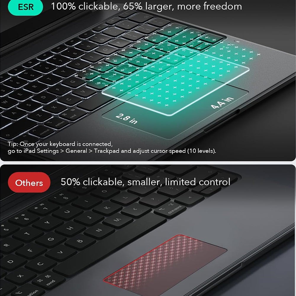 Puzdro s klávesnicou pre Apple iPad (2025) / (2022), ESR, Shift, Sivé
