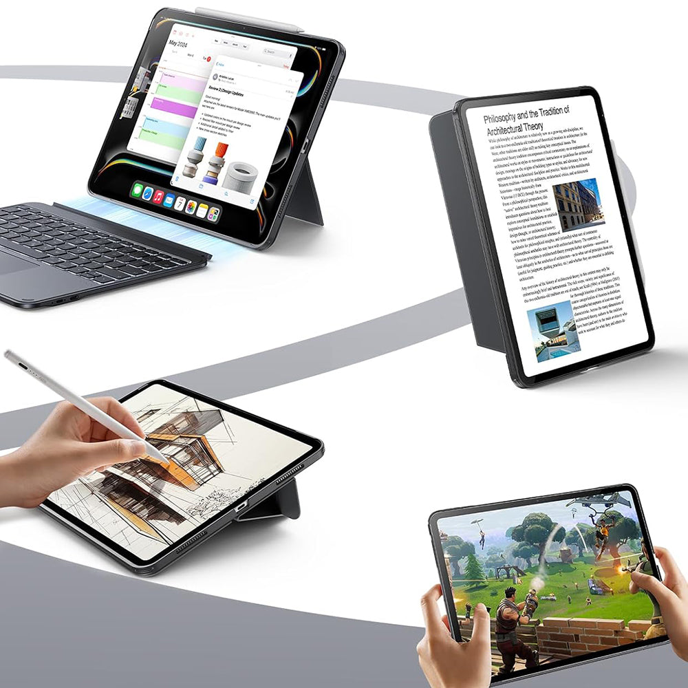Puzdro s klávesnicou pre Apple iPad (2025) / (2022), ESR, Shift, Sivé