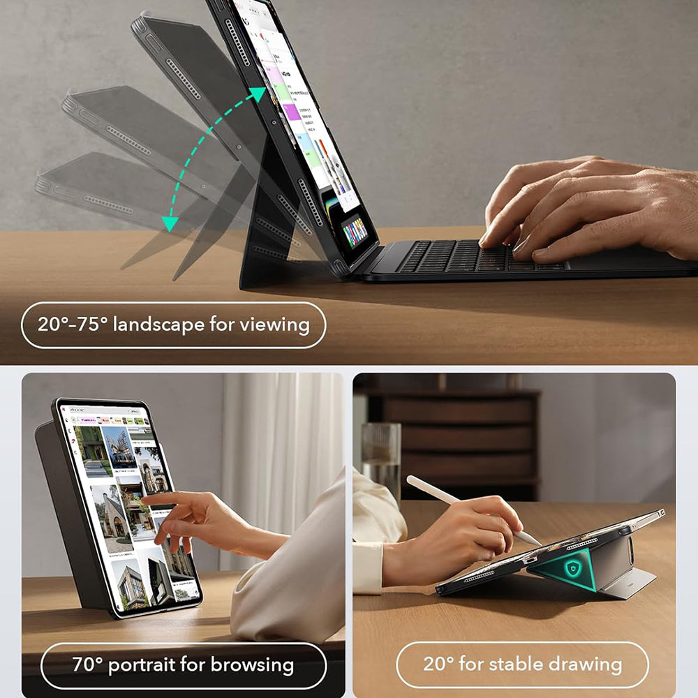 Puzdro s klávesnicou pre Apple iPad Air 11 (2025) / Air 11 (2024) / Air (2022) / Air (2020), ESR, Shift, Sivá