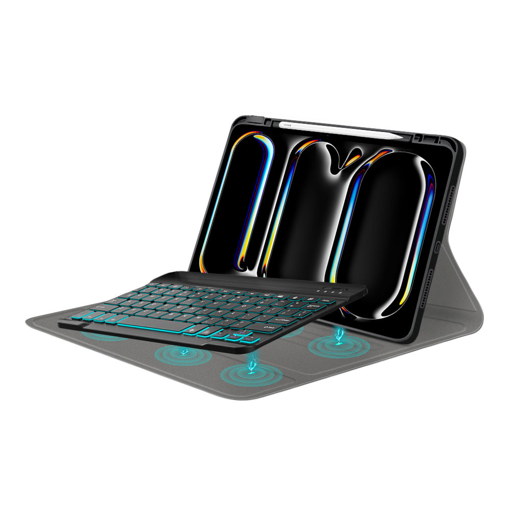 Obal s klávesnicou pre Apple iPad Pro 11 (2024), Techsuit, CozyTab, čierny