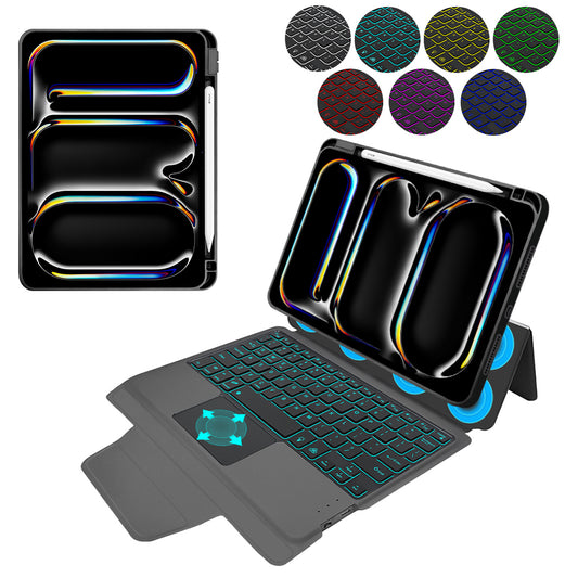Obal s klávesnicou pre Apple iPad Pro 11 (2024), Techsuit, KeyTab Pro, čierny