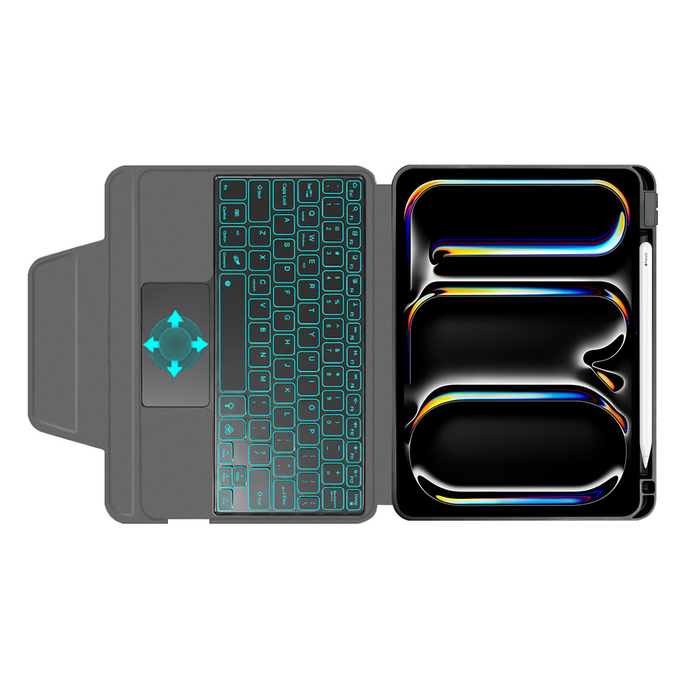Obal s klávesnicou pre Apple iPad Pro 11 (2024), Techsuit, KeyTab Pro, čierny