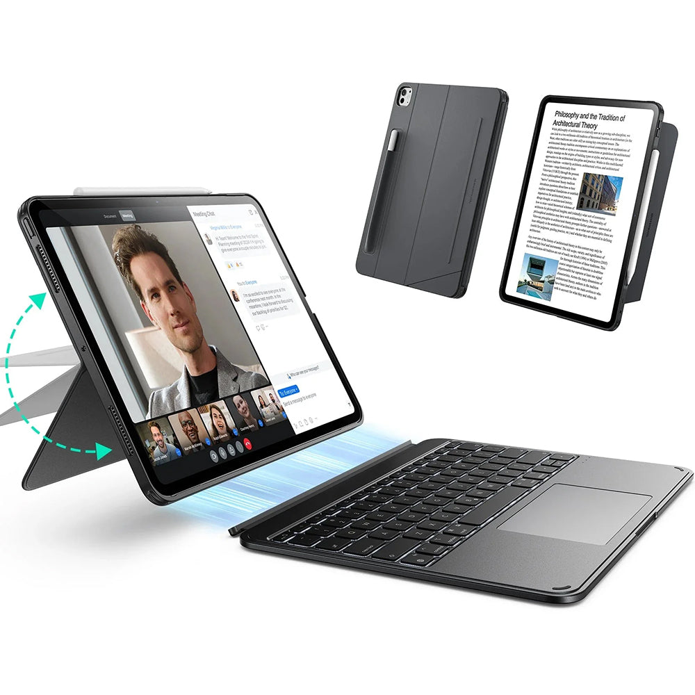 Puzdro s klávesnicou pre Apple iPad Pro 13 (2024), ESR, Shift, Sivé