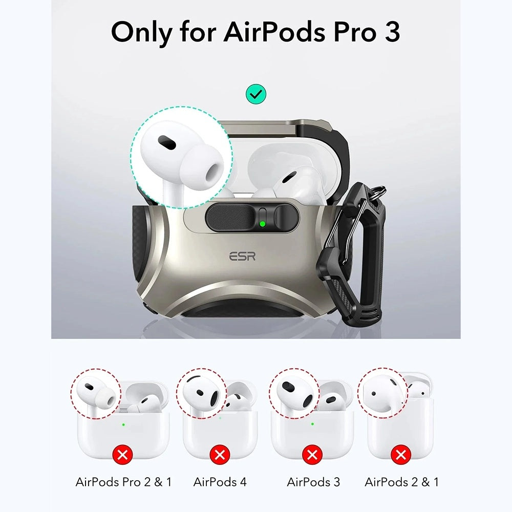 Puzdro ESR Cyber FlickLock pre Apple AirPods Pro 3, Sivé
