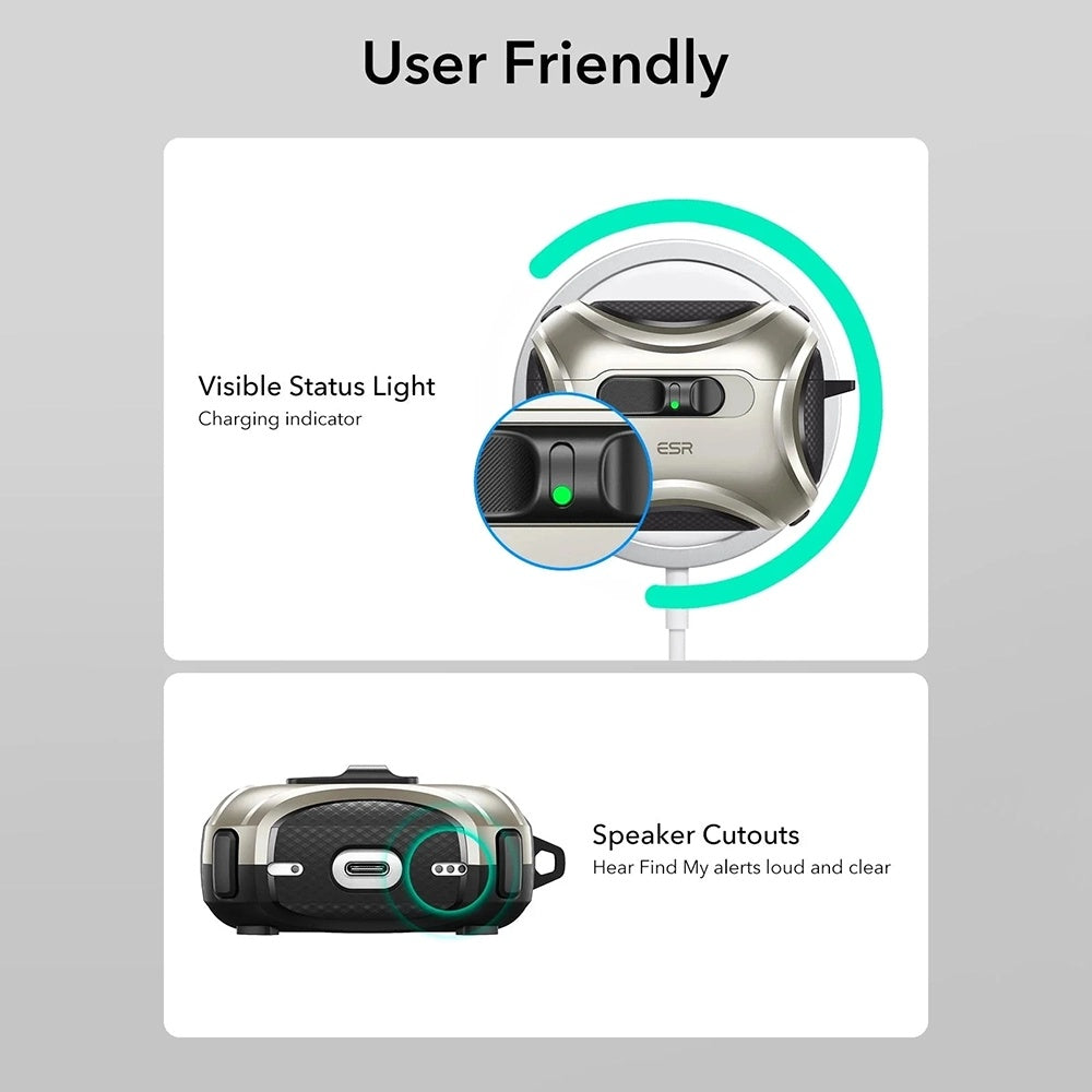 Puzdro ESR Cyber FlickLock pre Apple AirPods Pro 3, Sivé