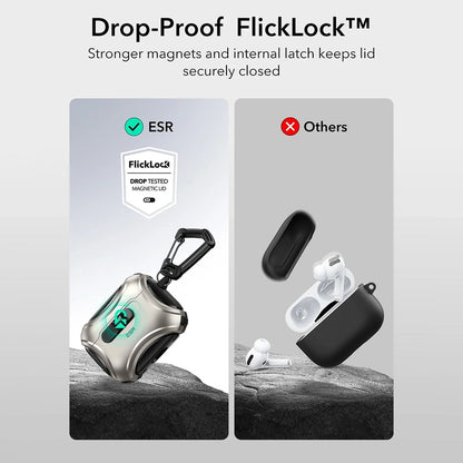 Puzdro ESR Cyber FlickLock pre Apple AirPods Pro 3, Sivé