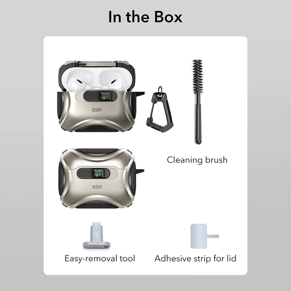Puzdro ESR Cyber FlickLock pre Apple AirPods Pro 3, Sivé