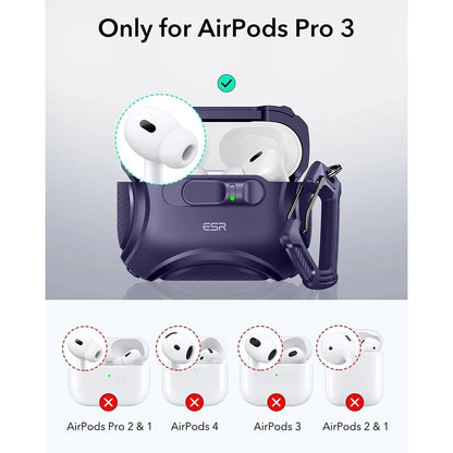 Puzdro ESR Cyber FlickLock pre Apple AirPods Pro 3, Fialové