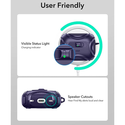 Puzdro ESR Cyber FlickLock pre Apple AirPods Pro 3, Fialové