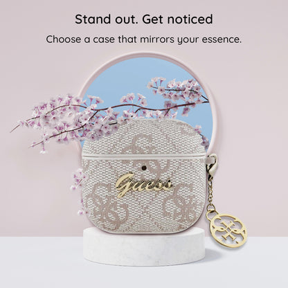 Puzdro Guess 4G Charm pre Apple AirPods 4, Hnedé