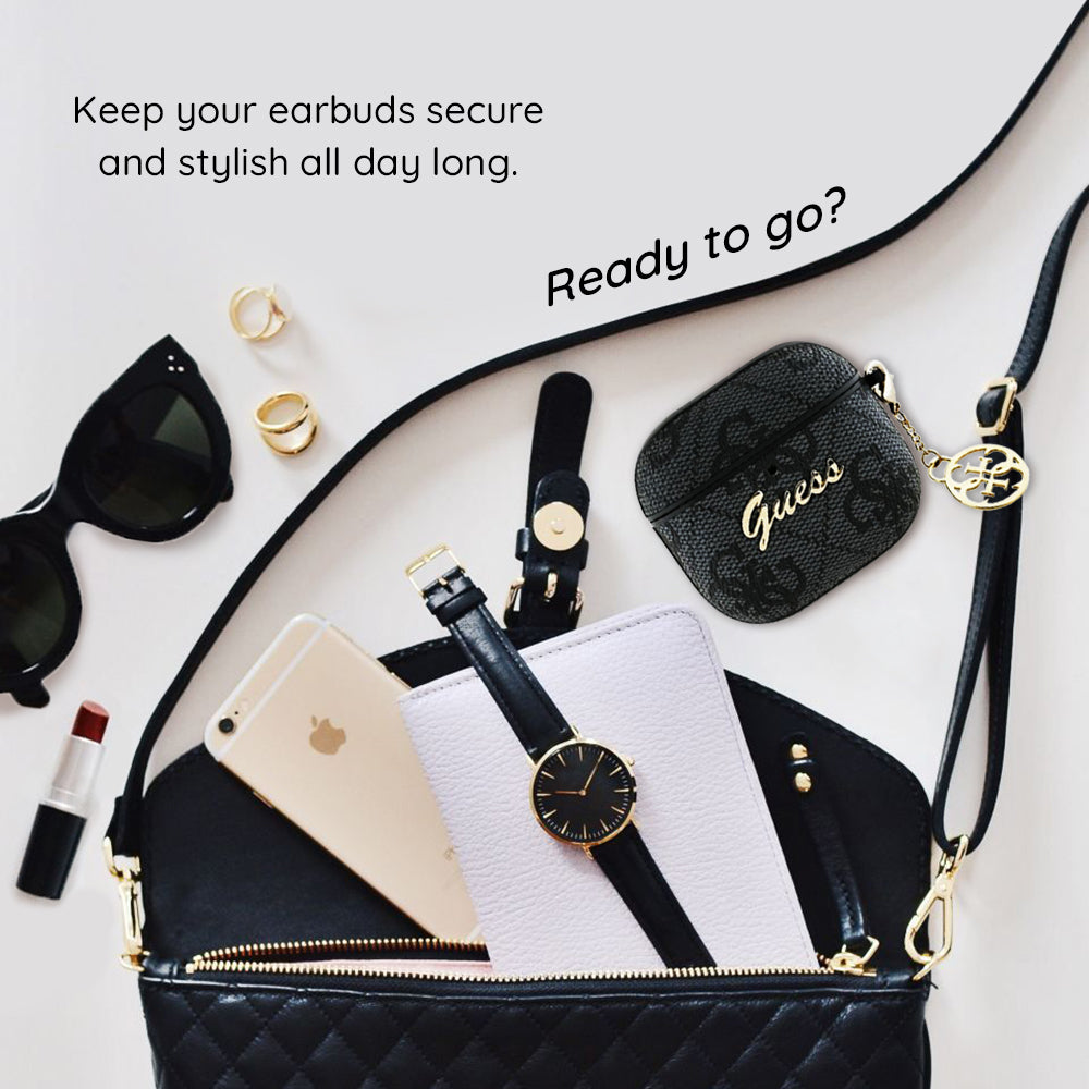 Puzdro Guess 4G Charm pre Apple AirPods 4, Hnedé