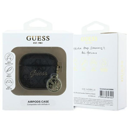 Puzdro Guess 4G Charm pre Apple AirPods 4, Hnedé