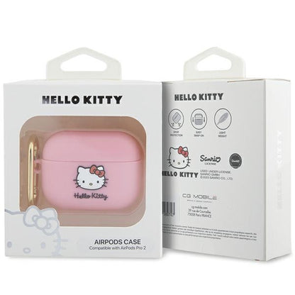 Puzdro Hello Kitty 3D Kitty Head pre Apple AirPods Pro 2, Ružové