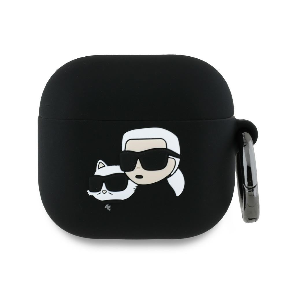 Puzdro Karl Lagerfeld 3D Karl & Choupette's Heads pre Apple AirPods 4, Čierne