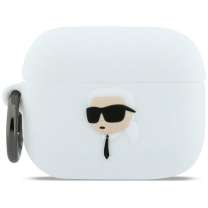 Puzdro Karl Lagerfeld 3D Karl's Head pre Apple AirPods Pro 3, Biela