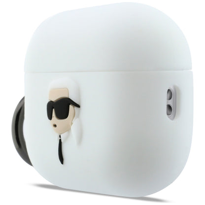 Puzdro Karl Lagerfeld 3D Karl's Head pre Apple AirPods Pro 3, Biela
