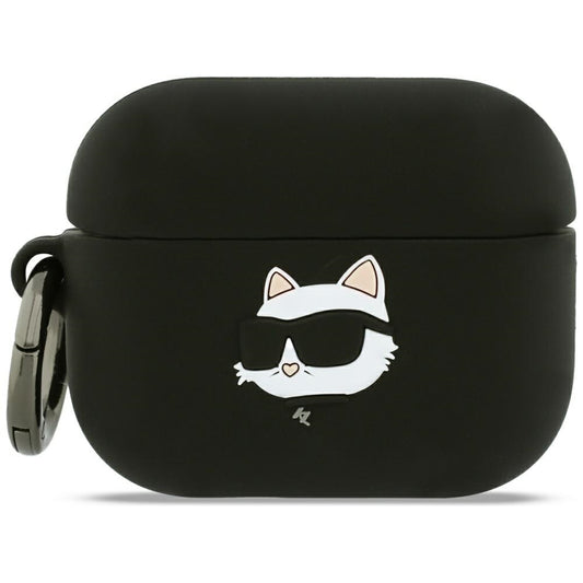 Puzdro Karl Lagerfeld Silicone Choupette's Head 3D pre Apple AirPods Pro 3, Čierne