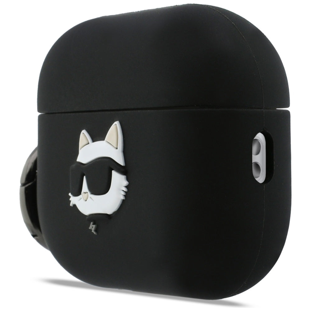 Puzdro Karl Lagerfeld Silicone Choupette's Head 3D pre Apple AirPods Pro 3, Čierne