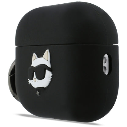 Puzdro Karl Lagerfeld Silicone Choupette's Head 3D pre Apple AirPods Pro 3, Čierne